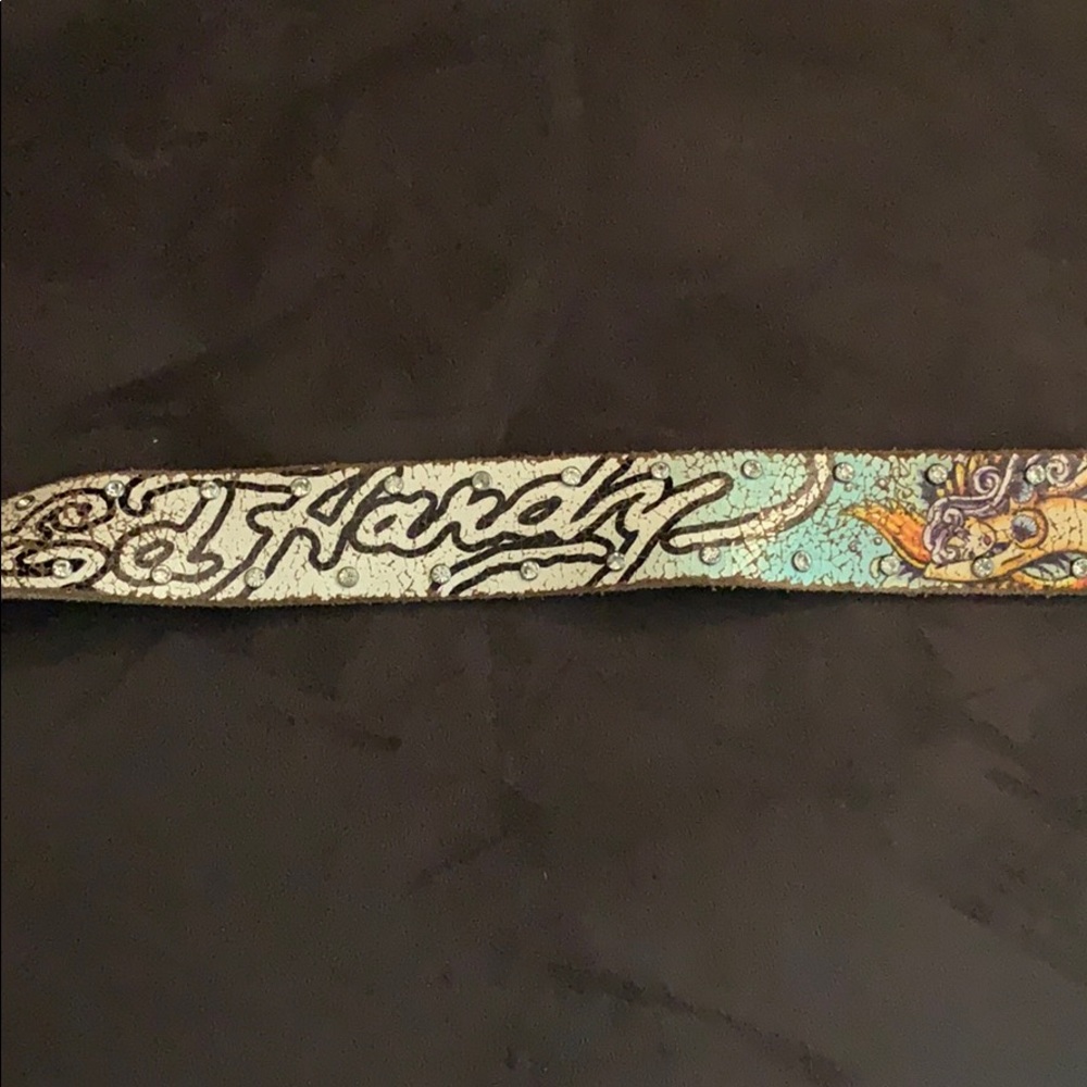 Ed hardy leather belt